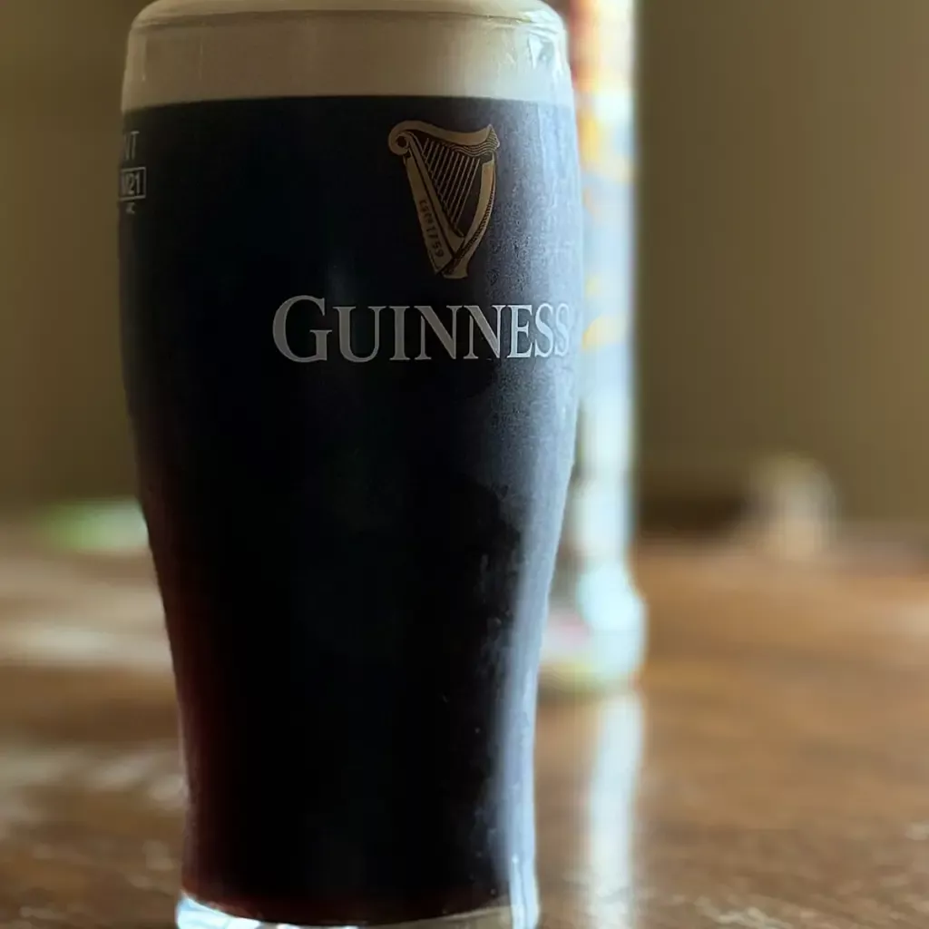 Traditional Guinness pint glass